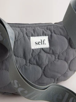Tassen En Portemonnees|Next Grijs - Self. Nylon schoudertas
