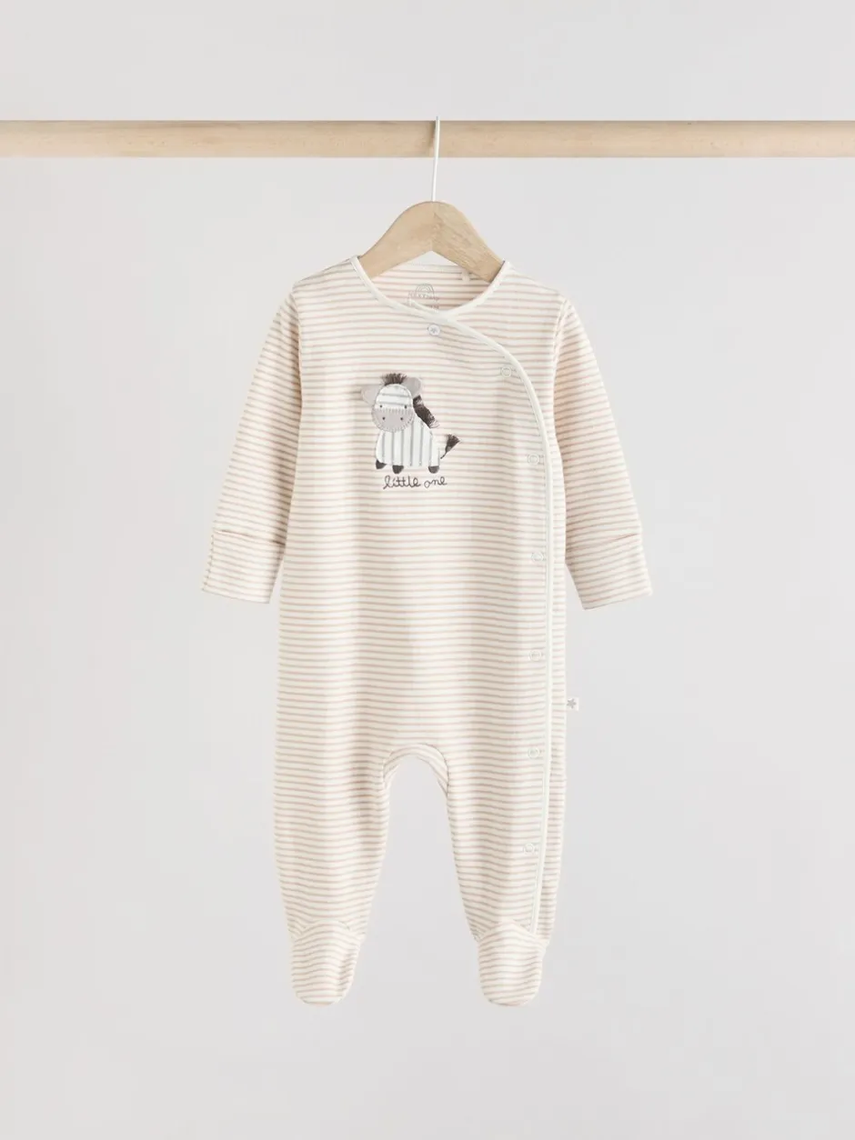 Babypakjes En Babypyjama's*Next Grijs - Set 3 baby-pyjama's met zebraprint van 100% katoen (0-2jr)