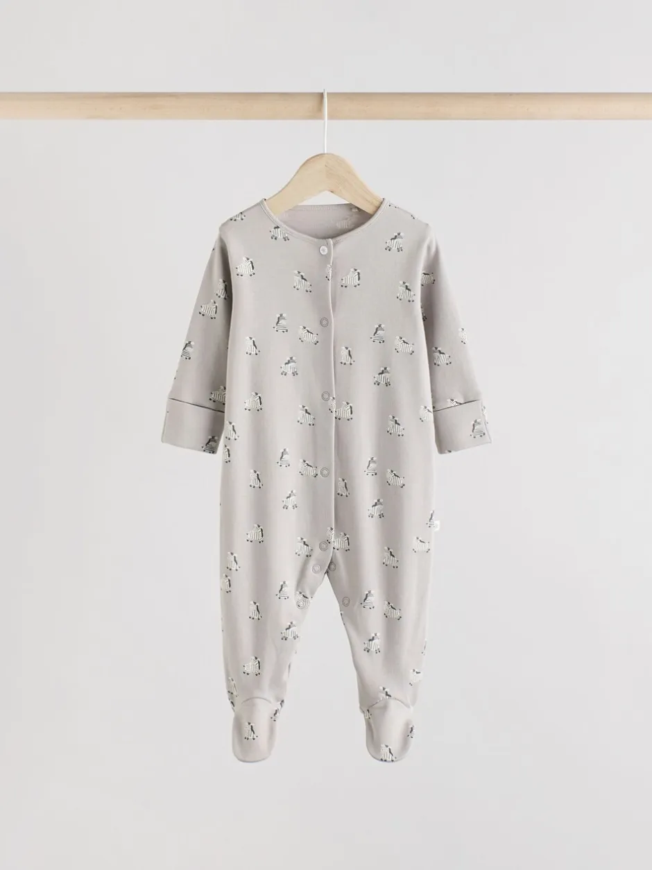 Babypakjes En Babypyjama's*Next Grijs - Set 3 baby-pyjama's met zebraprint van 100% katoen (0-2jr)