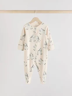 Babypakjes En Babypyjama's*Next Grijs - Set 3 baby-pyjama's met zebraprint van 100% katoen (0-2jr)