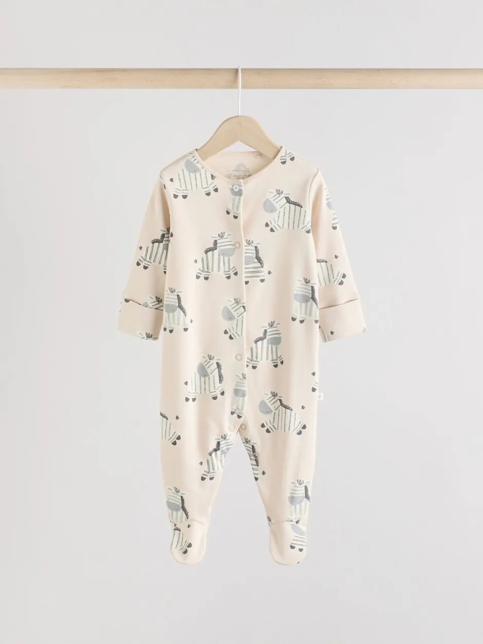 Babypakjes En Babypyjama's*Next Grijs - Set 3 baby-pyjama's met zebraprint van 100% katoen (0-2jr)