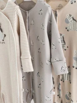 Babypakjes En Babypyjama's*Next Grijs - Set 3 baby-pyjama's met zebraprint van 100% katoen (0-2jr)