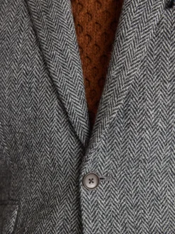 Blazers En Business-Jasjes*Next - Signature - Harris tweed Britse wollen blazer Grijs