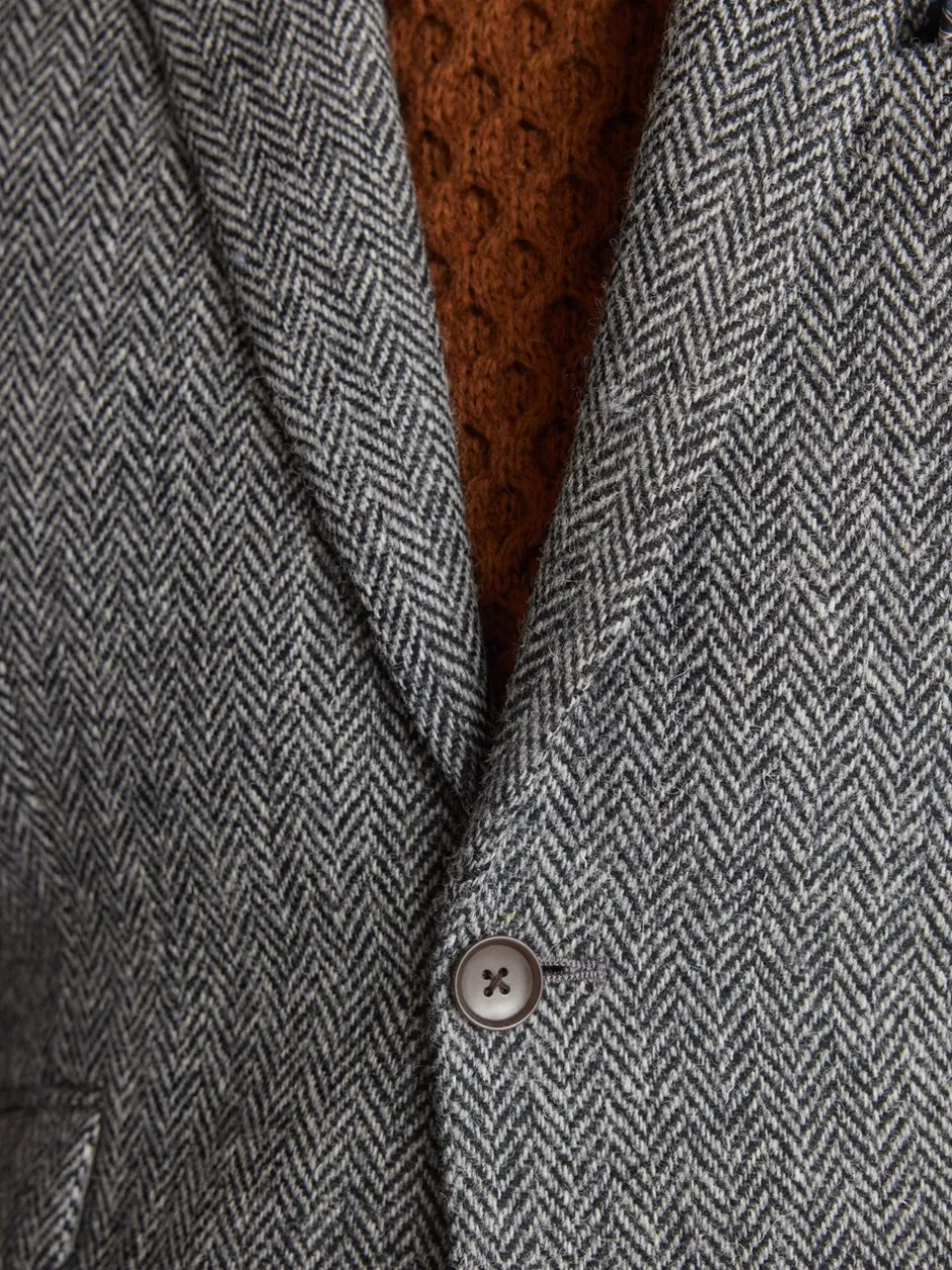 Blazers En Business-Jasjes*Next - Signature - Harris tweed Britse wollen blazer Grijs