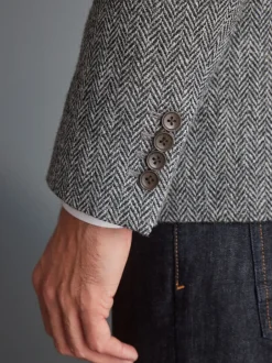 Blazers En Business-Jasjes*Next - Signature - Harris tweed Britse wollen blazer Grijs