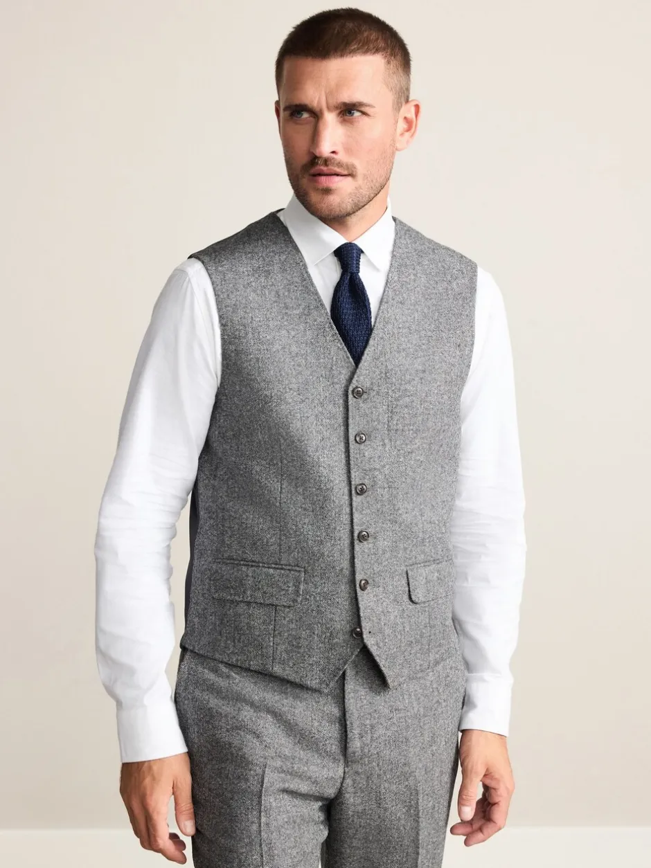 Vesten|Next - Signature Abraham Moon 100% British Wool Donegal Suit Waistcoat Grijs