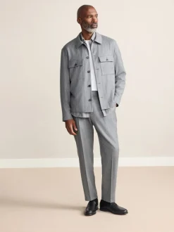 Formele Broek*Next - Signature Regular Tapered 100% REDA Marino Wool Smart Trousers With Elasticated Back Grijs