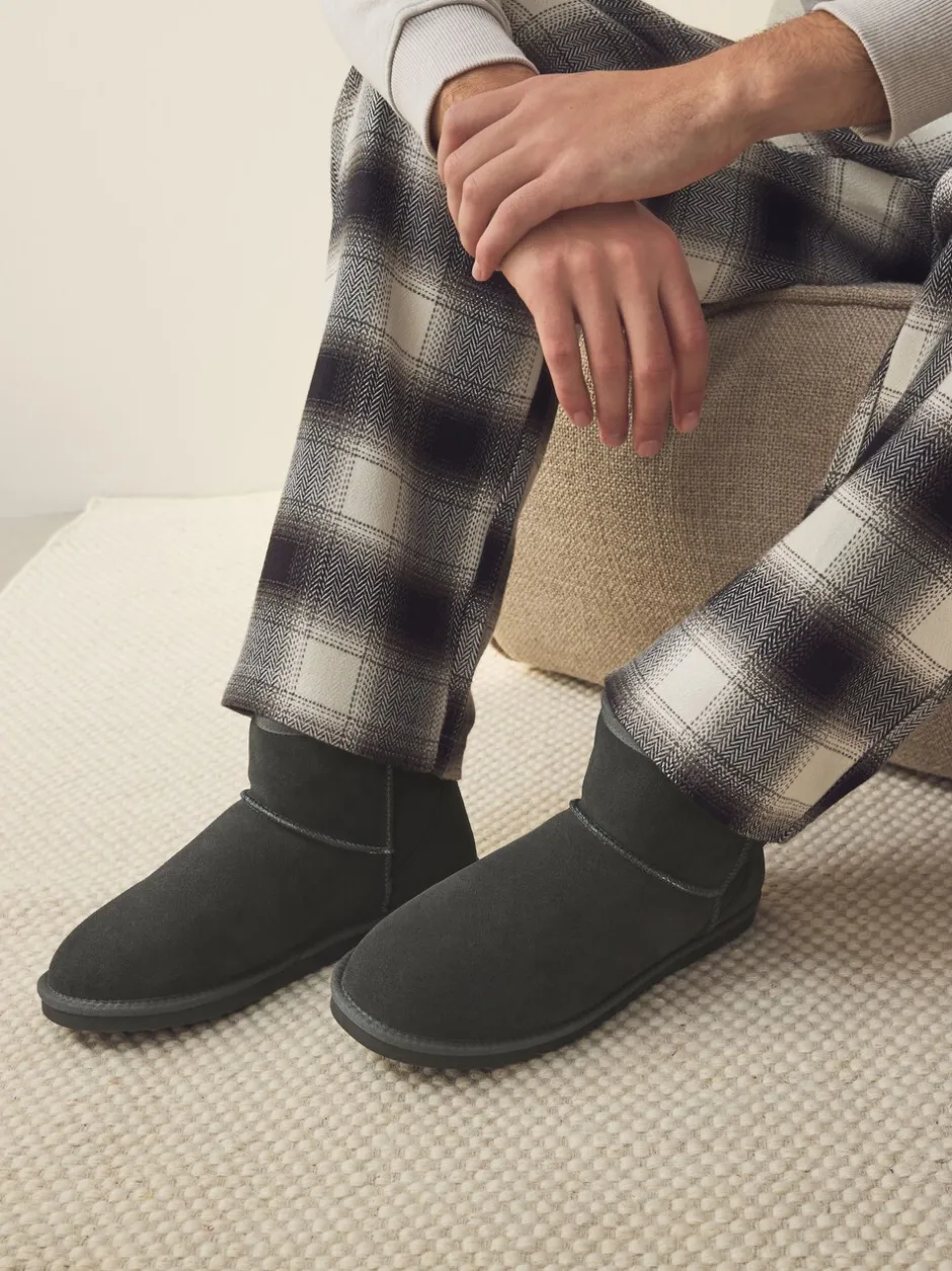 Pantoffels*Next - Signature Suede Slipper Boots with Faux Fur Lining Grijs