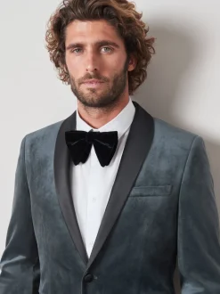Smokings En Feestkleding|Blazers En Business-Jasjes*Next - Slim Fit - Fluwelen blazer Grijs