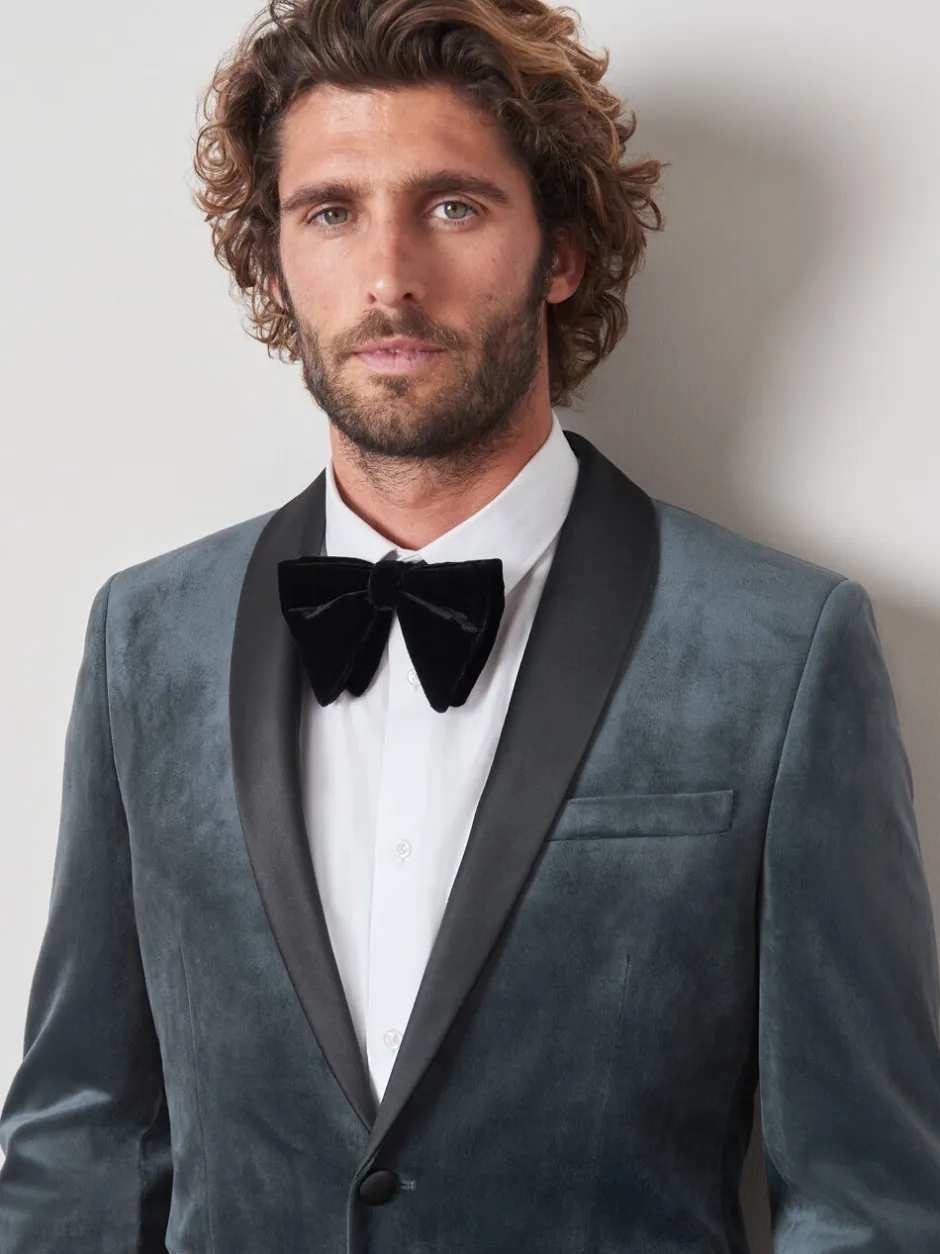 Smokings En Feestkleding|Blazers En Business-Jasjes*Next - Slim Fit - Fluwelen blazer Grijs