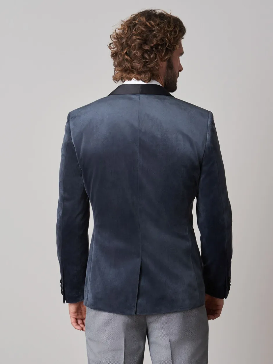 Smokings En Feestkleding|Blazers En Business-Jasjes*Next - Slim Fit - Fluwelen blazer Grijs