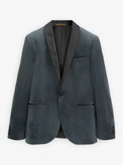 Smokings En Feestkleding|Blazers En Business-Jasjes*Next - Slim Fit - Fluwelen blazer Grijs