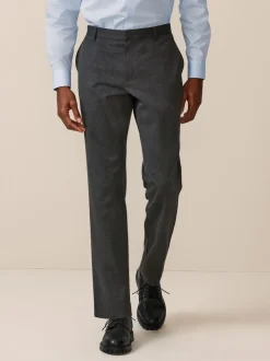 Formele Broek|Next - Slim Fit - Modieuze broek zonder plooien Grijs