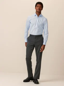 Formele Broek|Next - Slim Fit - Modieuze broek zonder plooien Grijs