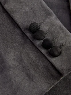 Smokings En Feestkleding|Blazers En Business-Jasjes|Next - Slim Fit - Motionflex stretchyfluwelen Blazer Grijs