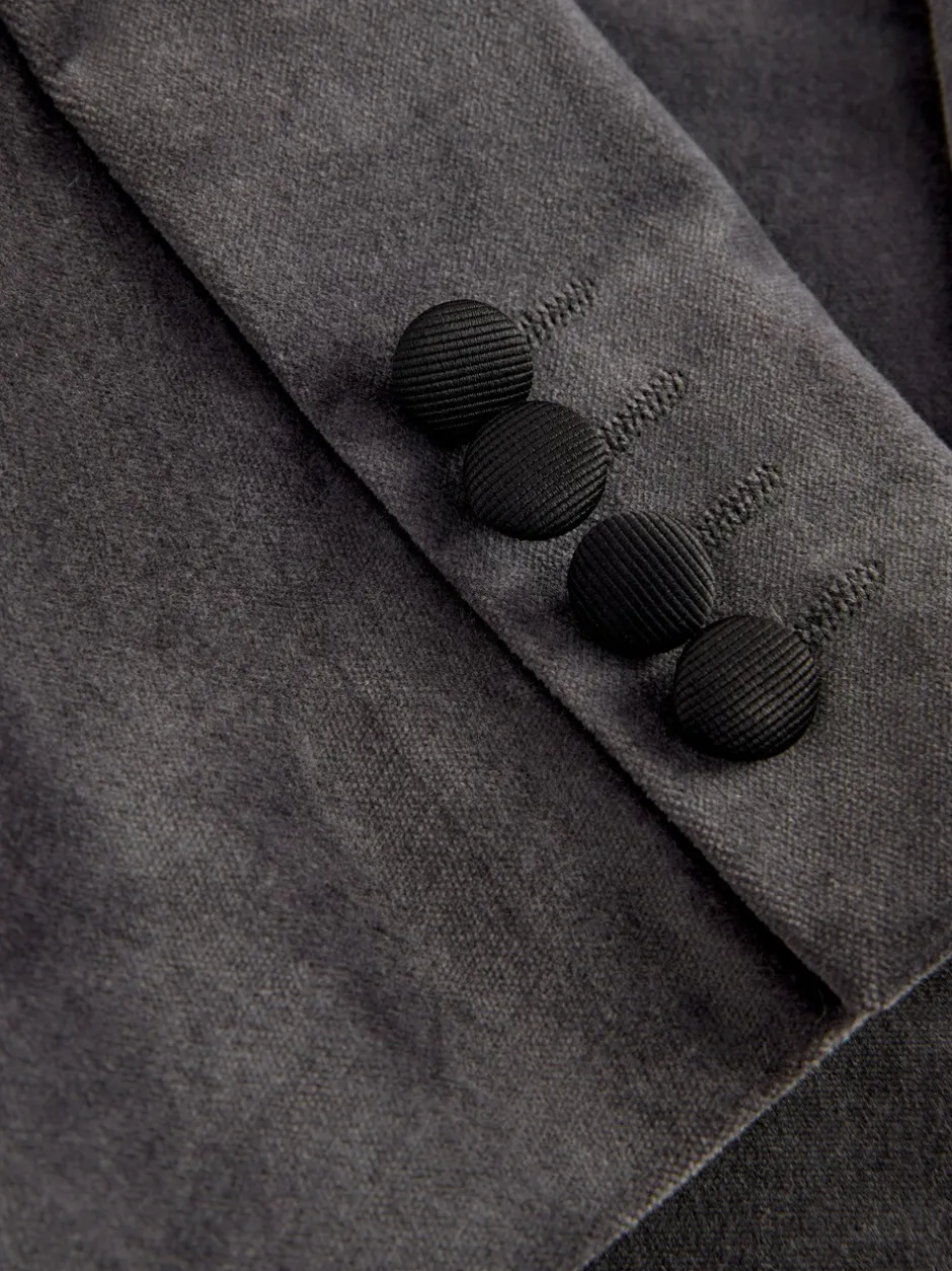 Smokings En Feestkleding|Blazers En Business-Jasjes|Next - Slim Fit - Motionflex stretchyfluwelen Blazer Grijs