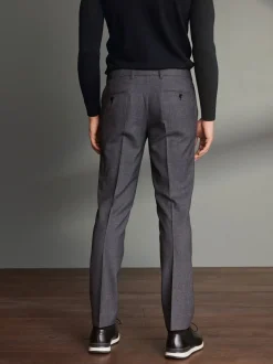 Formele Broek|Next - Slim Fit - Signature - 100% Wollen broek met Motion Flex-tailleband Grijs