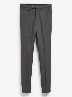 Formele Broek|Next - Slim Fit - Signature - 100% Wollen broek met Motion Flex-tailleband Grijs