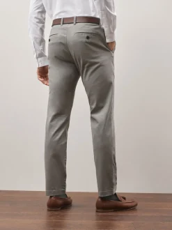 Formele Broek|Broeken En Chino's|Next Grijs - Slim Fit - Zachte chino met print en riem