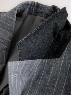Pakken|Next Grijs - Slim fit Signature Leomaster Italiaans gestreept linnen colbert