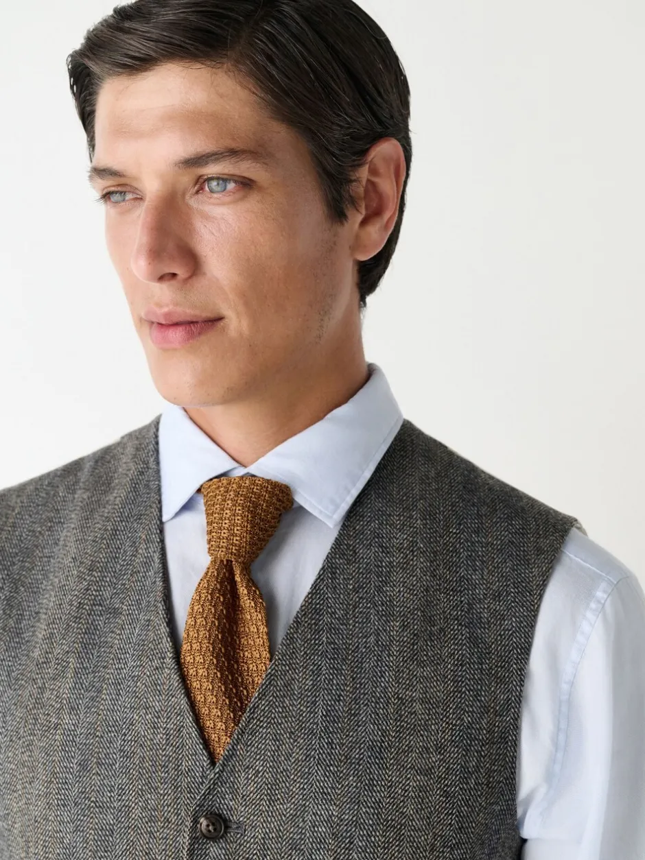 Vesten|Next Grijs - Slim Fit Wool Blend Herringbone Stripe Suit Waistcoat