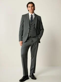 Blazers En Business-Jasjes|Pakken|Next Grijs - Slim-fit flanellen colbert