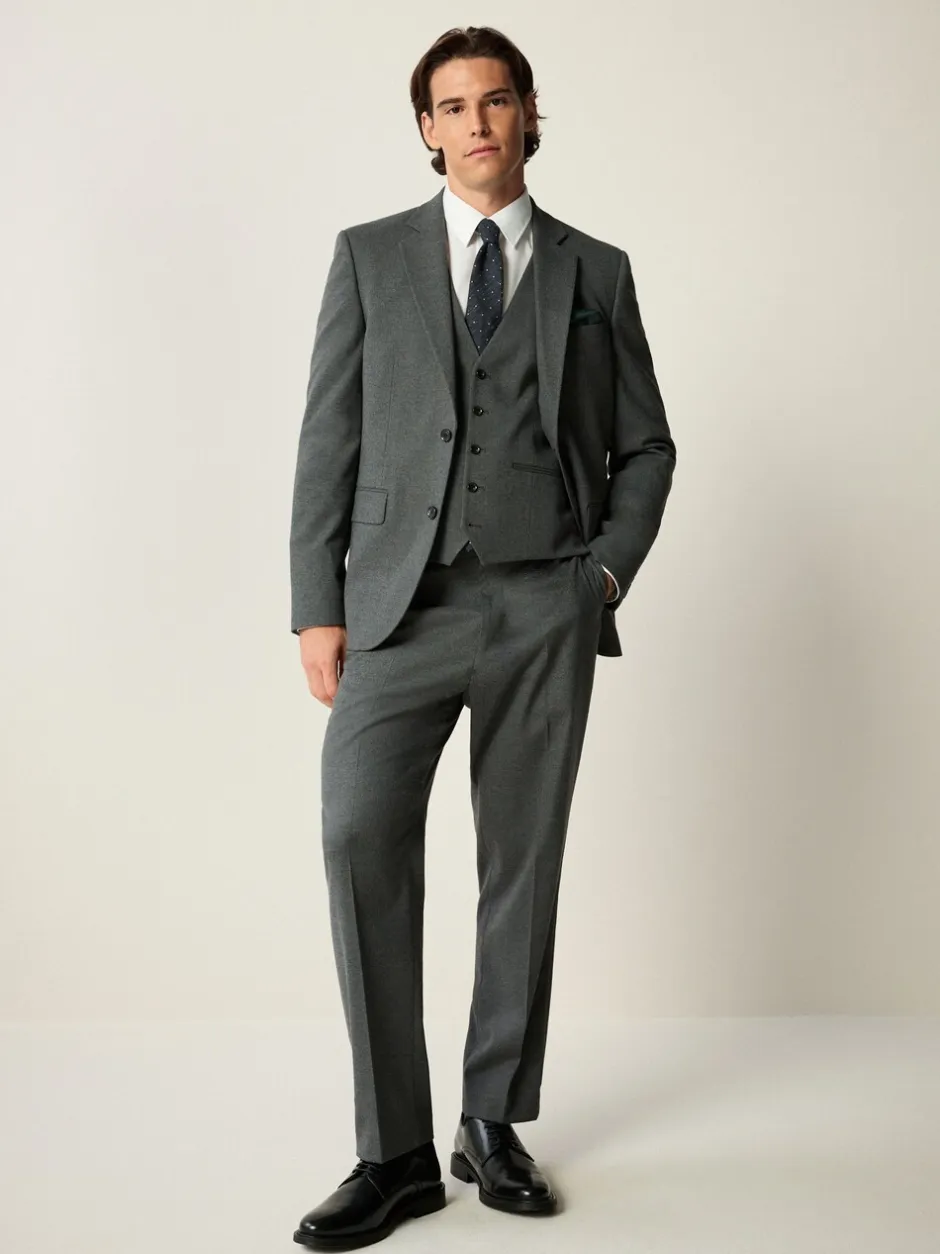 Blazers En Business-Jasjes|Pakken|Next Grijs - Slim-fit flanellen colbert