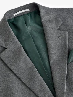 Blazers En Business-Jasjes|Pakken|Next Grijs - Slim-fit flanellen colbert