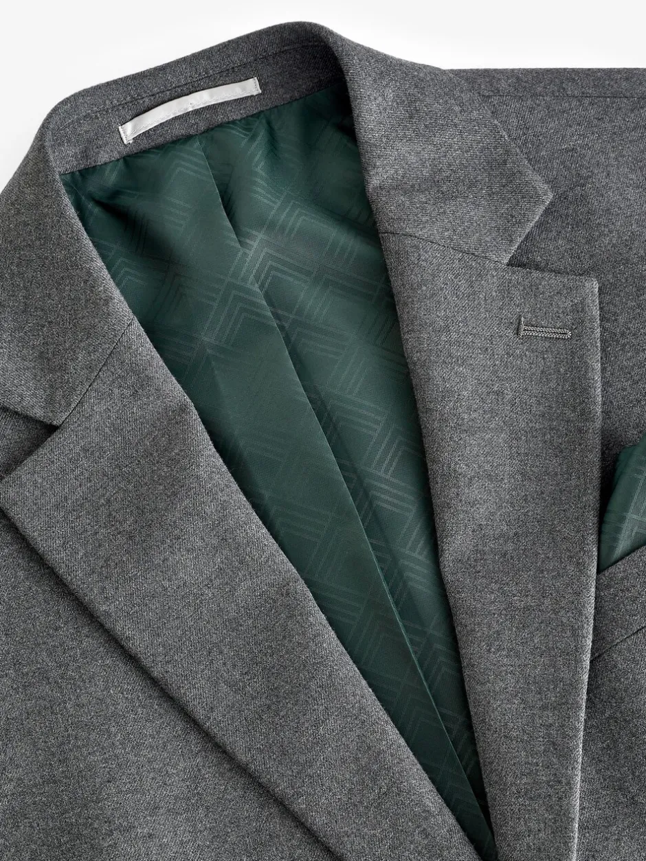 Blazers En Business-Jasjes|Pakken|Next Grijs - Slim-fit flanellen colbert