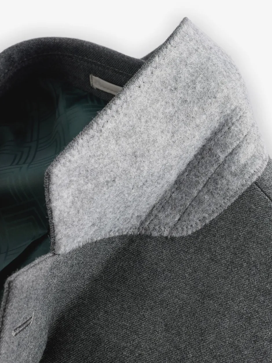Blazers En Business-Jasjes|Pakken|Next Grijs - Slim-fit flanellen colbert