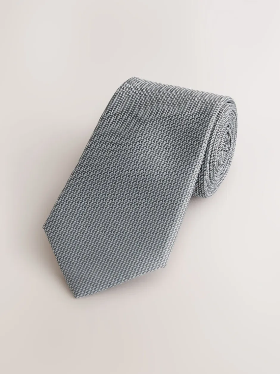 Stropdassen En Pochets|Next Grijs - Smal - Stropdas met textuur