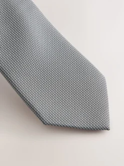 Stropdassen En Pochets|Next Grijs - Smal - Stropdas met textuur