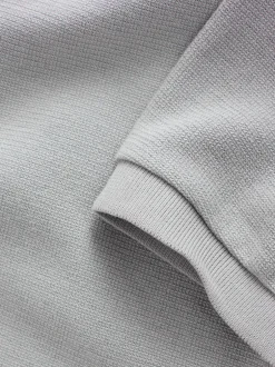 Poloshirts|Next - Smart poloshirt met textuur en rits Grijs
