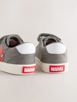 Eerste Schoentjes|Sneakers*Next Grijs - Sneakers met klittenbandsluiting, elastische veters en Spidermanprint