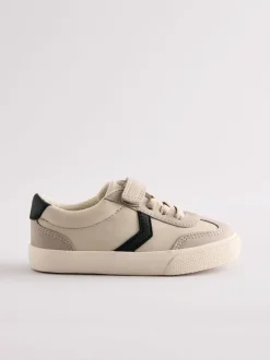 Sneakers|Next Grijs - Sneakers met klittenbandsluiting en elastische veters