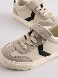 Sneakers|Next Grijs - Sneakers met klittenbandsluiting en elastische veters