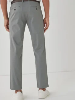 Broeken En Chino's|Next - Straight fit - Zachte chino met print en riem Grijs