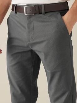Broeken En Chino's|Next - Straight fit - Zachte chino met print en riem Grijs