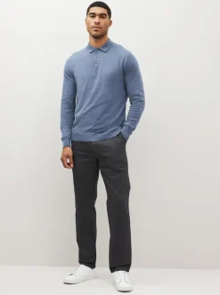 Broeken En Chino's|Next - Straight-fit chino van 100% katoen Grijs