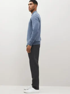 Broeken En Chino's|Next - Straight-fit chino van 100% katoen Grijs