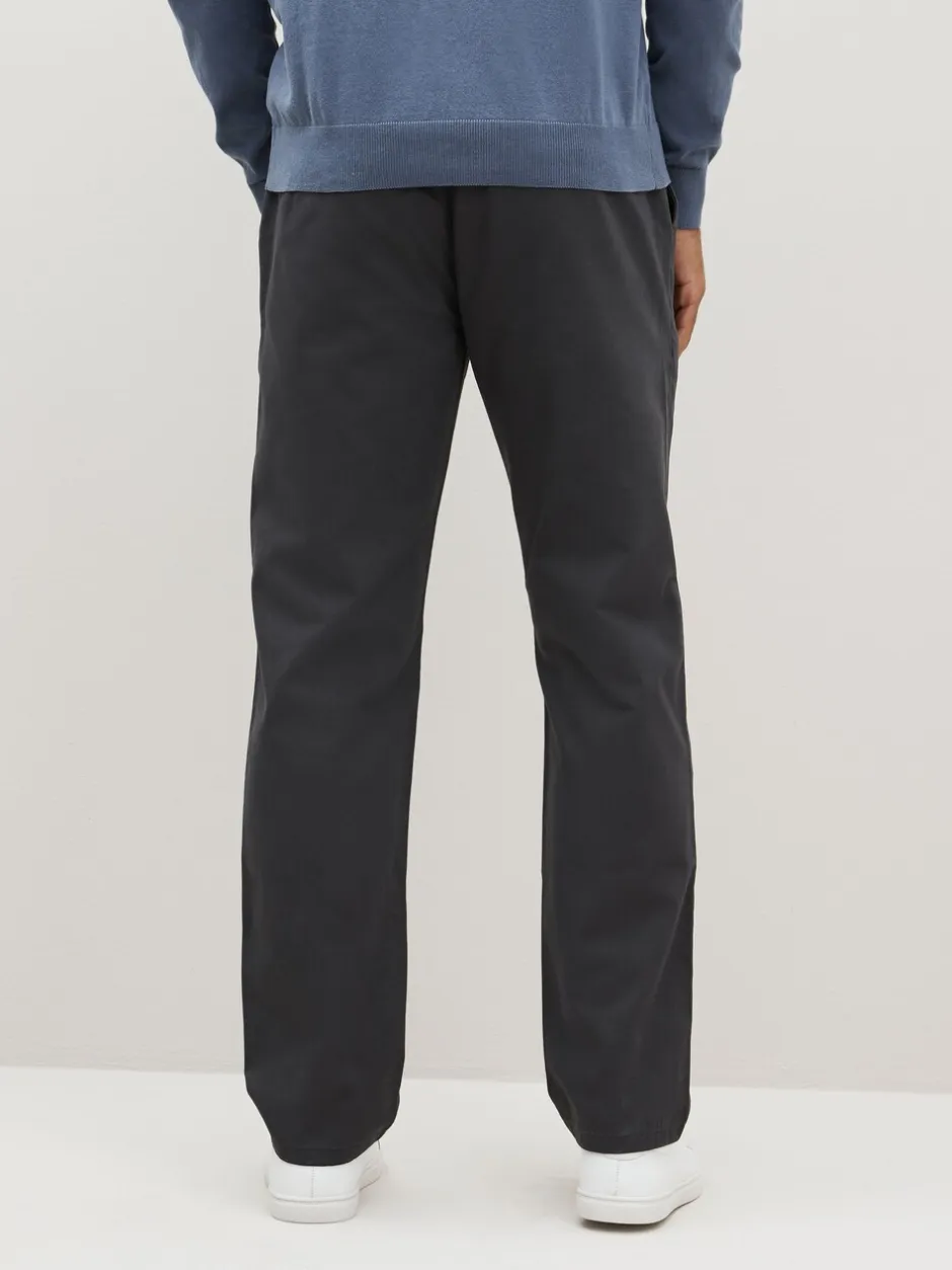 Broeken En Chino's|Next - Straight-fit chino van 100% katoen Grijs