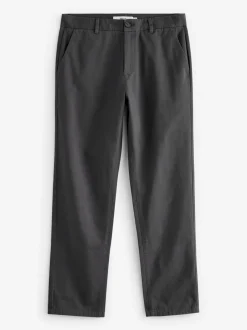 Broeken En Chino's|Next - Straight-fit chino van 100% katoen Grijs