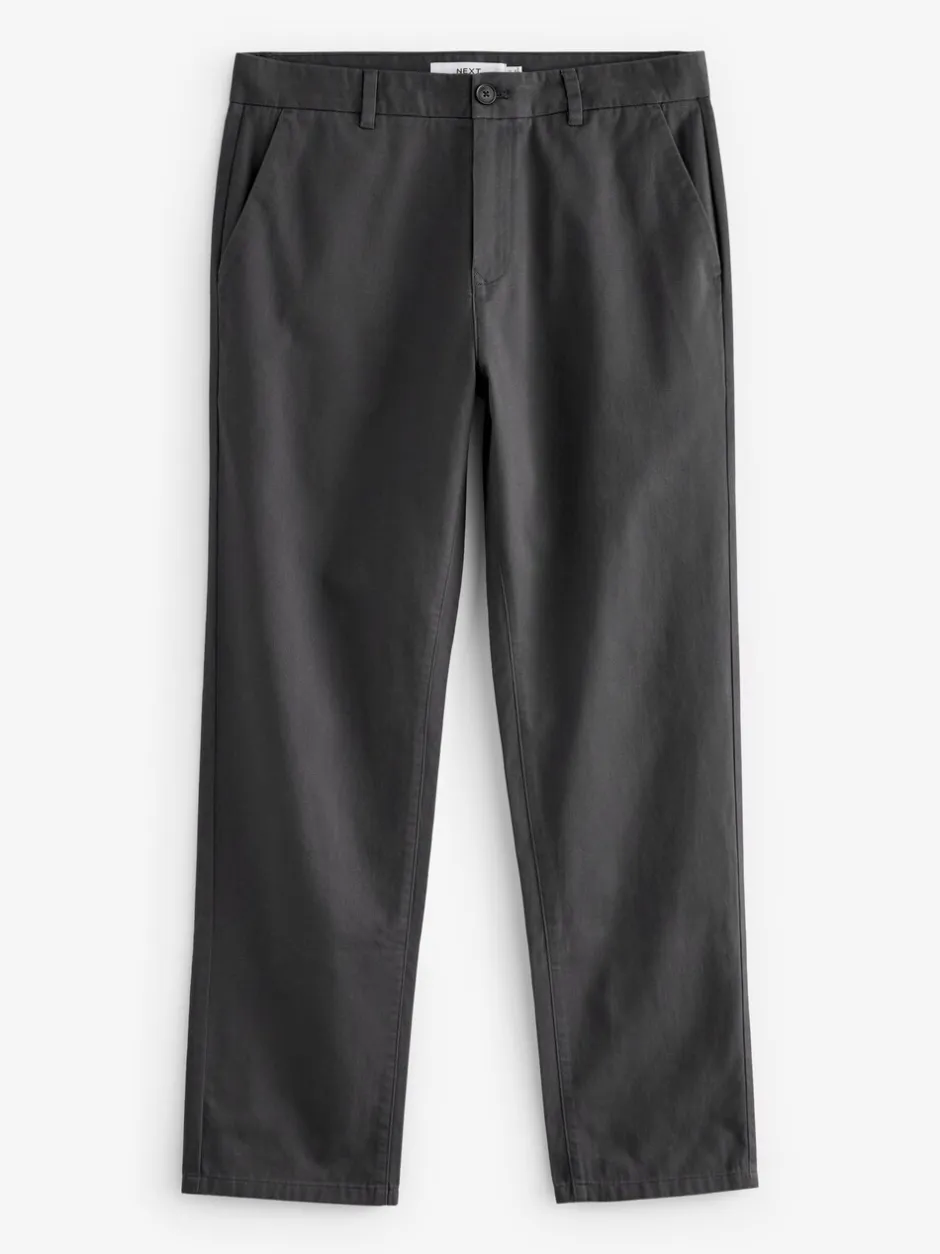 Broeken En Chino's|Next - Straight-fit chino van 100% katoen Grijs