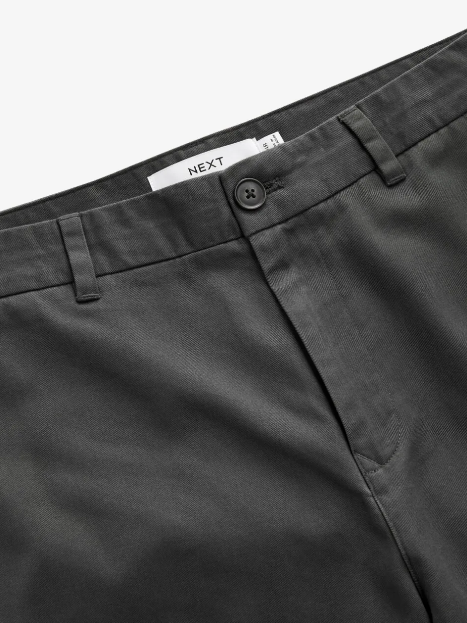 Broeken En Chino's|Next - Straight-fit chino van 100% katoen Grijs