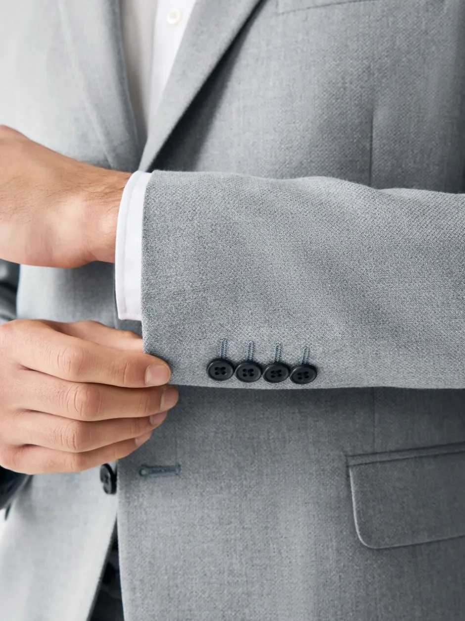 Blazers En Business-Jasjes|Pakken*Next - Strakke Pasvorm - Kostuum met textuur: colbert Grijs