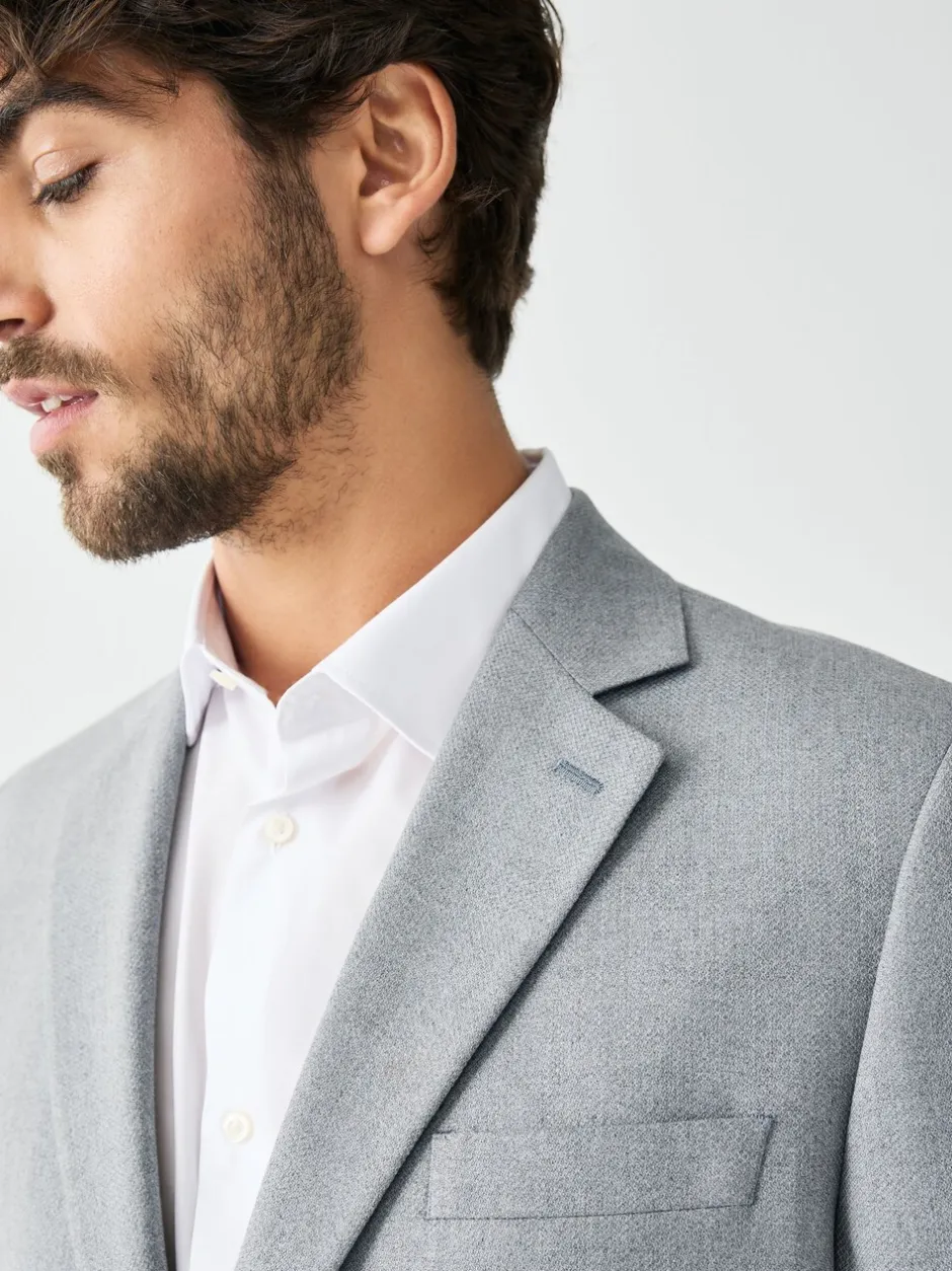 Blazers En Business-Jasjes|Pakken*Next - Strakke Pasvorm - Kostuum met textuur: colbert Grijs