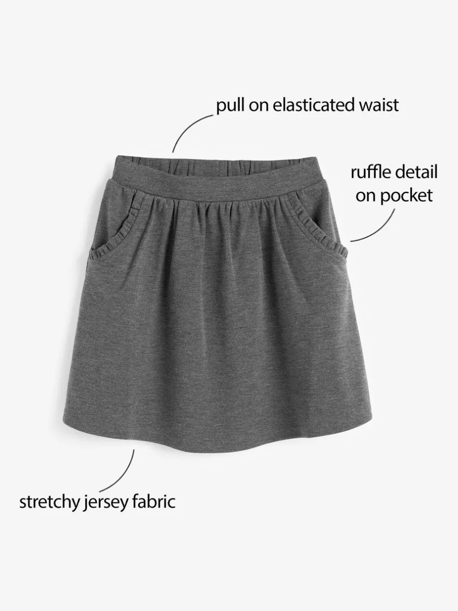 Shorts En Rokken|Next Grijs - Stretchy schoolrok met elastische tailleband (3 - 16 jr)