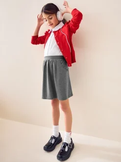 Shorts En Rokken|Next Grijs - Stretchy schoolrok met elastische tailleband (3 - 16 jr)
