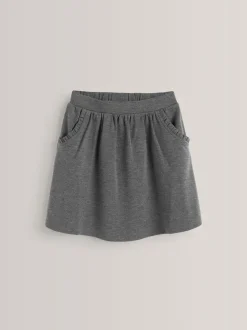 Shorts En Rokken|Next Grijs - Stretchy schoolrok met elastische tailleband (3 - 16 jr)