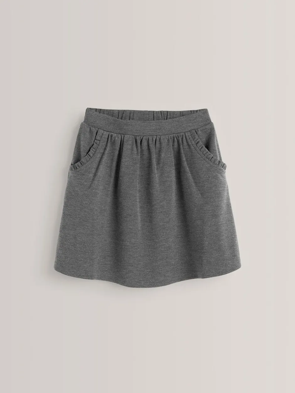 Shorts En Rokken|Next Grijs - Stretchy schoolrok met elastische tailleband (3 - 16 jr)